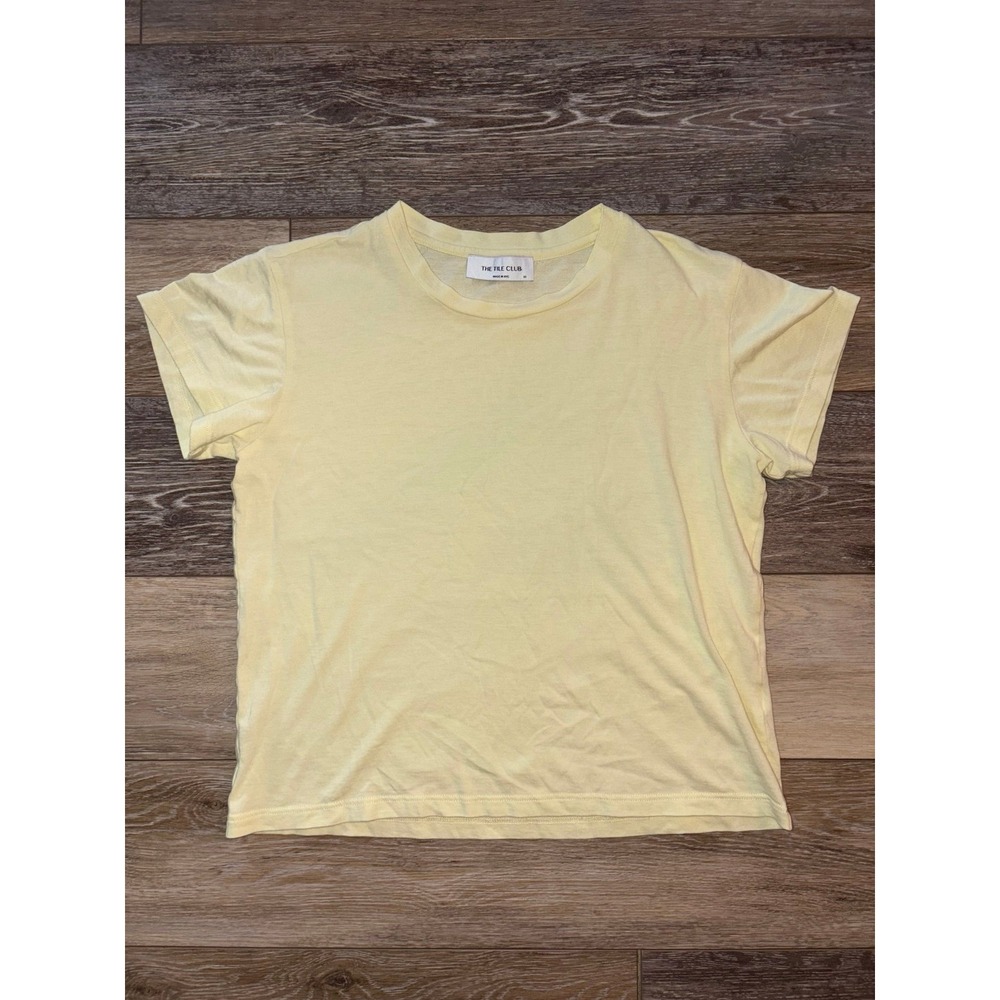 EUC The Tile Club Nova Terry Tee - Size XS - Pale Yellow